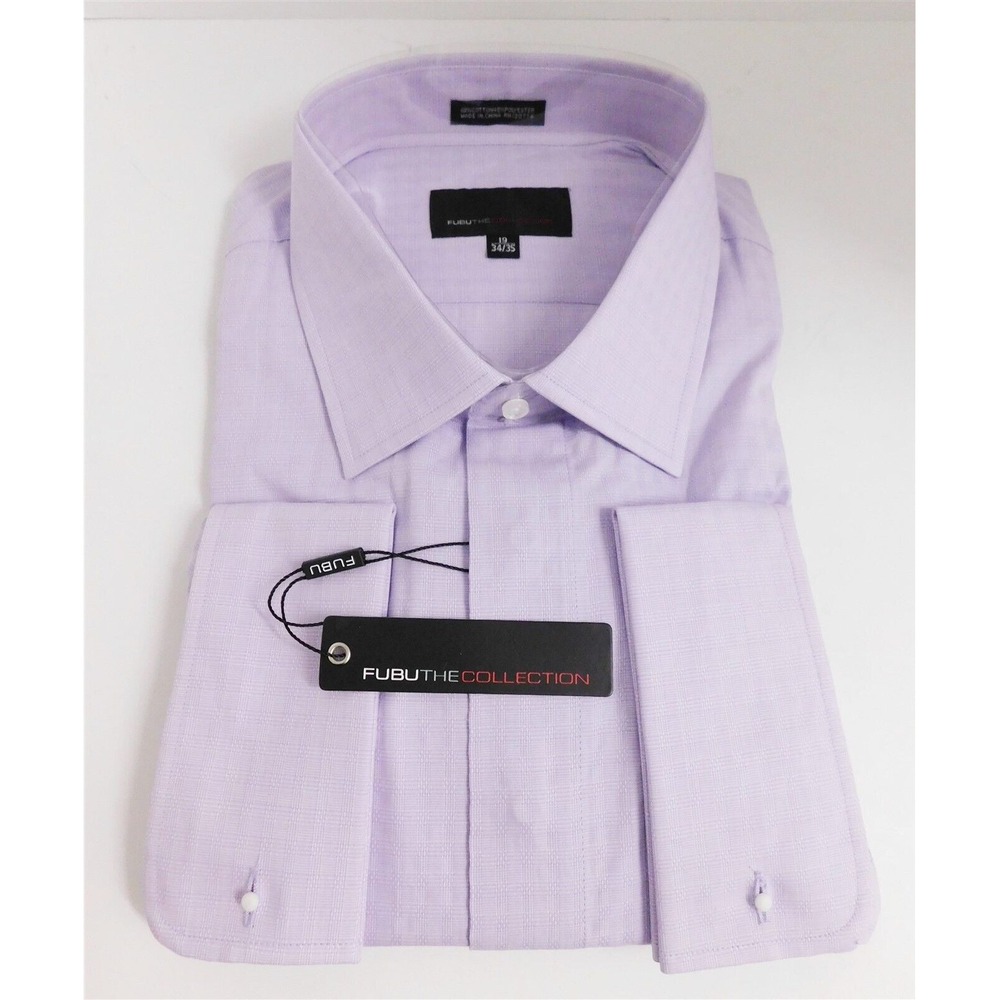 New Fubu Lavender Purple 100% Cotton Button Down Shirt 19 34/35